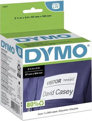 Name Badge Labels, White, 2-1/4" x 4" | For LabelWriter Printers | 1 Roll of 250, Pack of 10 Name Badge Labels, White, 2-1/4" x 4" | For LabelWriter Printers | 1 Roll of 250, Pack of 10