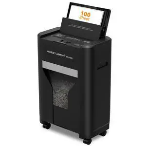 100-Sheet Auto Feed Paper Shredder, 40 Min Non-Stop, Shredders for Home Office Heavy Duty, P-4 Ultra Security Shredder for Home Office, Cross-Cut with Wheels, 4.5 Gal Bin, <63 dB (OL100) 100-Sheet Auto Feed Paper Shredder, 40 Min Non-Stop, Shredders for Home Office Heavy Duty, P-4 Ultra Security Shredder for Home Office, Cross-Cut with Wheels, 4.5 Gal Bin, <63 dB (OL100)