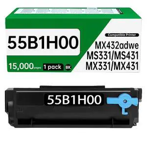 55B1H00 MS331 MS431 Toner Cartridge (15,000 Pages) with Chip Replacement Compatible for Lexmark MS431dn MS431dw MX431adn MX432adwe MS331dn MX331adn Laser Printers (Black,1-Pack) 55B1H00 MS331 MS431 Toner Cartridge (15,000 Pages) with Chip Replacement Compatible for Lexmark MS431dn MS431dw MX431adn MX432adwe MS331dn MX331adn Laser Printers (Black,1-Pack)