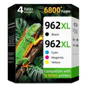962xl Ink Cartridges Combo Pack Replacement for HP 962 XL HP962XL Work for HP OfficeJet Pro 9015e 9010 9012 9012e 9018e 9025e 9015 9018 9025e 9025 9020 9022 Printer(Black, Cyan, Magenta, Yellow)4-Pack 962xl Ink Cartridges Combo Pack Replacement for HP 962 XL HP962XL Work for HP OfficeJet Pro 9015e 9010 9012 9012e 9018e 9025e 9015 9018 9025e 9025 9020 9022 Printer(Black, Cyan, Magenta, Yellow)4-Pack