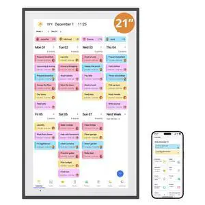 Digital Calendar 21.5 Inch Touch Screen, Electronic Wall Calendar Chore Chart for Family Monthly/Weekly Planner, Interactive Display for Home Organization, Desk Mount Included - Black Digital Calendar 21.5 Inch Touch Screen, Electronic Wall Calendar Chore Chart for Family Monthly/Weekly Planner, Interactive Display for Home Organization, Desk Mount Included - Black