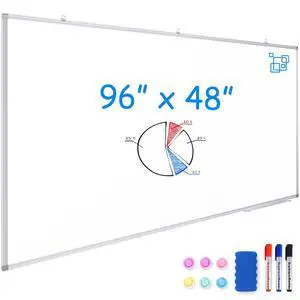 Large Dry Erase Board 96 x 48 Inch, Magnetic White Board Dry Erase for Wall 8' x 4' Wall-Mounted Aluminum Frame Presentation Marker Board with a Long Pen Tray for Classroom, Office & Home Large Dry Erase Board 96 x 48 Inch, Magnetic White Board Dry Erase for Wall 8' x 4' Wall-Mounted Aluminum Frame Presentation Marker Board with a Long Pen Tray for Classroom, Office & Home