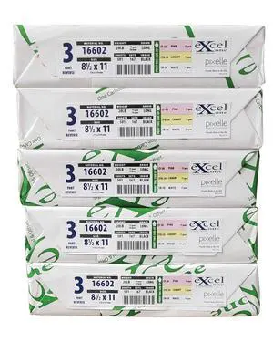 8.5 x 11 Excel One Carbonless Paper 3 Part Reverse (Pink/Canary/Bright White), 835 Sets, 2505 Sheets, (5 REAMS) 8.5 x 11 Excel One Carbonless Paper 3 Part Reverse (Pink/Canary/Bright White), 835 Sets, 2505 Sheets, (5 REAMS)