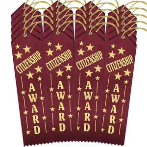 Citizenship Award Ribbons - 500 Maroon Ribbons with Card & String Citizenship Award Ribbons - 500 Maroon Ribbons with Card & String