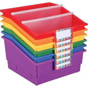 Picture Book Bins with Dividers - 6 Bins - 8?" W x 13?" D x 7?" H - Classroom Decor - Library Organization Picture Book Bins with Dividers - 6 Bins - 8?" W x 13?" D x 7?" H - Classroom Decor - Library Organization