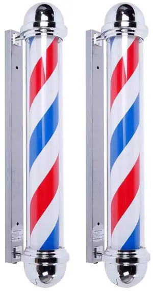 2 Packs 36'' LED Barber Pole Light Outdoor Classic Style, Hair Salon Barber Shop Open Sign, Rotating Red White Blue LED Strips 2 Packs 36'' LED Barber Pole Light Outdoor Classic Style, Hair Salon Barber Shop Open Sign, Rotating Red White Blue LED Strips
