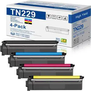 TN-229 TN229 Toner Cartridges High Yield Replacement for Brother TN229 TN229XL Toner Cartridges use to HL-L3280CDW MFC-L3720CDW MFC-L3765CDW MFC-L3780CDW Printer Toner, TN2294PK TN-229 TN229 Toner Cartridges High Yield Replacement for Brother TN229 TN229XL Toner Cartridges use to HL-L3280CDW MFC-L3720CDW MFC-L3765CDW MFC-L3780CDW Printer Toner, TN2294PK