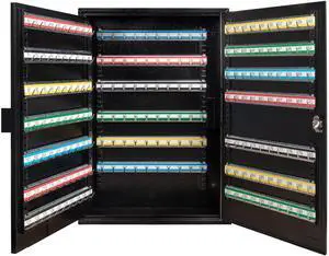 200 Position Steel Key Cabinet - Organize and Secure Key Storage Lock Box with Numbered Hooks and Tags for Valets, Hotel, Office, Car Dealerships and More (K200) (Black) 200 Position Steel Key Cabinet - Organize and Secure Key Storage Lock Box with Numbered Hooks and Tags for Valets, Hotel, Office, Car Dealerships and More (K200) (Black)