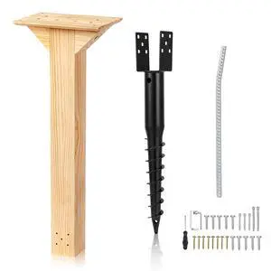 Little Library Mount, Waterproof 4x4x31.5" Wood Post, Post Bracket, No-Dig Ground Anchor, Easy Installation for Outdoor Use, Ideal for Community Sharing, Support All Sizes of Little Libraries Little Library Mount, Waterproof 4x4x31.5" Wood Post, Post Bracket, No-Dig Ground Anchor, Easy Installation for Outdoor Use, Ideal for Community Sharing, Support All Sizes of Little Libraries