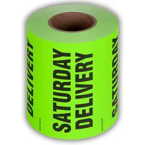 3" X 5" Saturday Delivery Fluorescent Shipping Label Stickers for Shipping and Packing - 500 Labels Per Roll (10 Pack) 3" X 5" Saturday Delivery Fluorescent Shipping Label Stickers for Shipping and Packing - 500 Labels Per Roll (10 Pack)