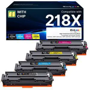 Compatible HP 218X Toner Cartridges 4 Pack with Chip for HP Color LaserJet pro MFP 3301fdw 3301sdw Compatible for 218X 218 218A Toner for LaserJet pro MFP 3301fdw 3301sdw 3301cdw 3201dw W2180X Compatible HP 218X Toner Cartridges 4 Pack with Chip for HP Color LaserJet pro MFP 3301fdw 3301sdw Compatible for 218X 218 218A Toner for LaserJet pro MFP 3301fdw 3301sdw 3301cdw 3201dw W2180X