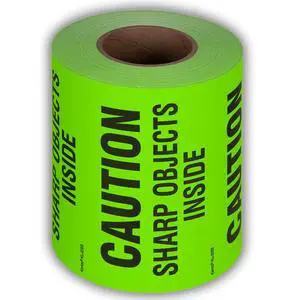 3" X 5" Caution Sharp Object Inside Shipping Label Stickers for Shipping and Packing - 500 Labels Per Roll (10 Pack) 3" X 5" Caution Sharp Object Inside Shipping Label Stickers for Shipping and Packing - 500 Labels Per Roll (10 Pack)