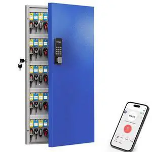 120 Key Lock Box, Smart Key Cabinet with Key Management System, App, Bluetooth, Dynamic/Static Password, WiFi Unlock(Sold Separately), Wall-Mount Commercial Key Storage Box for Office, School 120 Key Lock Box, Smart Key Cabinet with Key Management System, App, Bluetooth, Dynamic/Static Password, WiFi Unlock(Sold Separately), Wall-Mount Commercial Key Storage Box for Office, School