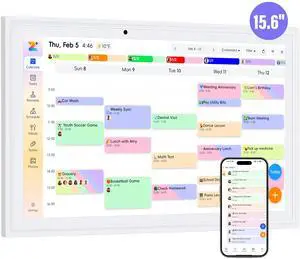 15.6 Inch Digital Calendar, Electronic Calendar Chore Chart, Smart Calendars Wall Full HD Interactive Touchscreen Display for Family Schedules,Task (White) 15.6 Inch Digital Calendar, Electronic Calendar Chore Chart, Smart Calendars Wall Full HD Interactive Touchscreen Display for Family Schedules,Task (White)