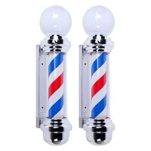 2 Packs 32'' LED Barber Pole Light Classic Style,Hair Salon Barber Shop Open Sign,Rotating Red White Blue LED Strips,IP44 Waterproof Save Energy 2 Packs 32'' LED Barber Pole Light Classic Style,Hair Salon Barber Shop Open Sign,Rotating Red White Blue LED Strips,IP44 Waterproof Save Energy