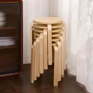 Stackable Bentwood Stool Set of 6, 18" Round Wood Nesting StoolsSuitable for classrooms, Dining RoomsKitchensLiving RoomPartiesBirch Stackable Bentwood Stool Set of 6, 18" Round Wood Nesting StoolsSuitable for classrooms, Dining RoomsKitchensLiving RoomPartiesBirch