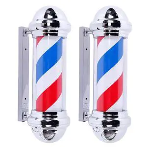 2 Packs 28'' LED Barber Pole Light Classic Style,Hair Salon Barber Shop Open Sign,Rotating Red White Blue LED Strips,IP44 Waterproof Save Energy 2 Packs 28'' LED Barber Pole Light Classic Style,Hair Salon Barber Shop Open Sign,Rotating Red White Blue LED Strips,IP44 Waterproof Save Energy