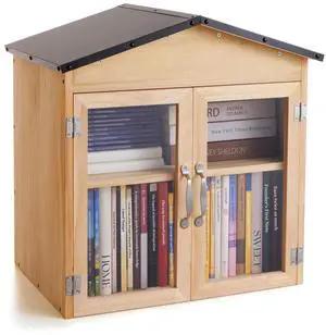 2-Tier Indoor/Outdoor Little Library Book Exchange Box - Durable Weatherproof Solid Wood Cabinet with Adjustable Shelves & Rust-Proof Hardware for Community, Schools & Neighborhood Sharing 2-Tier Indoor/Outdoor Little Library Book Exchange Box - Durable Weatherproof Solid Wood Cabinet with Adjustable Shelves & Rust-Proof Hardware for Community, Schools & Neighborhood Sharing