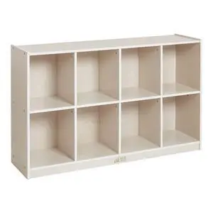 8-Compartment Mobile Backpack Storage Cabinet, Classroom Furniture, White Wash 8-Compartment Mobile Backpack Storage Cabinet, Classroom Furniture, White Wash