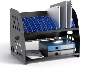 10-Device Open Charging Station for Chromebooks Tablets with Sockets | Laptop Storage Rack with Cable Management & Storage Space, Multi-Device Charging Organizer for Classroom, Office, Hospital 10-Device Open Charging Station for Chromebooks Tablets with Sockets | Laptop Storage Rack with Cable Management & Storage Space, Multi-Device Charging Organizer for Classroom, Office, Hospital