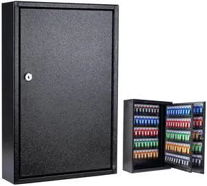 Key Box Wall Mount 200 Position Metal Locking Key Cabinet Organizer with Key Tags Key Safe Security Storage Lockbox Holder for Valets, Hotels, Car and House Keys, Key Keeper Box - Black Key Box Wall Mount 200 Position Metal Locking Key Cabinet Organizer with Key Tags Key Safe Security Storage Lockbox Holder for Valets, Hotels, Car and House Keys, Key Keeper Box - Black
