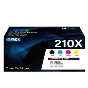 210X Toner Cartridge with Chip 4-Pack High Yield Replacement for HP 210X W2100X W2101X W2102X W2103X 210A Compatible with HP Color Laser Jet Pro MFP 4301fdw 4201dw 4201dn 4301fdn Printer(B/C/M/Y) 210X Toner Cartridge with Chip 4-Pack High Yield Replacement for HP 210X W2100X W2101X W2102X W2103X 210A Compatible with HP Color Laser Jet Pro MFP 4301fdw 4201dw 4201dn 4301fdn Printer(B/C/M/Y)