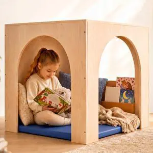 Reading Cube Cozy Corner Set with Rest Mat Preschool Classroom Furniture Wooden Sensory Playhouse & Calming Corner Include 30 '' Natural Wood Nook Preschool Homeschool Daycare(Arch) Reading Cube Cozy Corner Set with Rest Mat Preschool Classroom Furniture Wooden Sensory Playhouse & Calming Corner Include 30 '' Natural Wood Nook Preschool Homeschool Daycare(Arch)