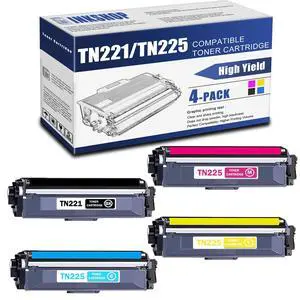 TN225 TN-225 Compatible TN-221BK TN-225C TN-225Y TN-225M High Yield Toner Cartridge Replacement for Brother TN-225 HL-3140CW HL-3150CDN MFC-9130CW MFC-9330CDW Toner (1BK+1C+1Y+1M) TN225 TN-225 Compatible TN-221BK TN-225C TN-225Y TN-225M High Yield Toner Cartridge Replacement for Brother TN-225 HL-3140CW HL-3150CDN MFC-9130CW MFC-9330CDW Toner (1BK+1C+1Y+1M)