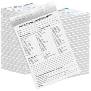 Detailed Driver's Vehicle Inspection Report, Pre Trip Inspection Book | 50 Pack, 2-Ply Carbonless, 35 Sets of Forms per DVIR Log Book for Truck Drivers, 8.5" x 5.5" Detailed Driver's Vehicle Inspection Report, Pre Trip Inspection Book | 50 Pack, 2-Ply Carbonless, 35 Sets of Forms per DVIR Log Book for Truck Drivers, 8.5" x 5.5"