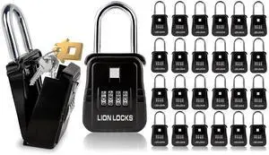 1500 Key Lock Box with Code, Lockbox for Keys Outdoor, Realtor Lock Box for Short-Term Rentals, Holds 5 Keys (24 Pack, Black) 1500 Key Lock Box with Code, Lockbox for Keys Outdoor, Realtor Lock Box for Short-Term Rentals, Holds 5 Keys (24 Pack, Black)