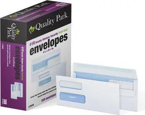 #10 Double-Window Self-Seal Security Envelopes,For Business Statements,Invoices,4-1/8" x 9-1/2",White,24-lb,500 Per Box (QUA24559) (24559),(Pack of 5) #10 Double-Window Self-Seal Security Envelopes,For Business Statements,Invoices,4-1/8" x 9-1/2",White,24-lb,500 Per Box (QUA24559) (24559),(Pack of 5)