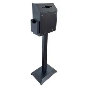Suggestion Box with Stand, Floor Standing Offering Box,Metal Combination Lock Ballot Collection Safe Box for Voting,Charity,Donation,Church,Election,Hospital Feedback,and Car Rental Key Return,White Suggestion Box with Stand, Floor Standing Offering Box,Metal Combination Lock Ballot Collection Safe Box for Voting,Charity,Donation,Church,Election,Hospital Feedback,and Car Rental Key Return,White