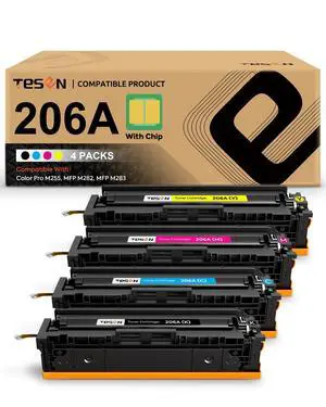 206A M283fdw Toner Cartridges 4 Pack with Chip Compatible Replacement for HP 206A Toner Set W2110A W2111A W2112A W2113A for HP Color Pro MFP M283fdw M283cdw M282nw M255dw M255nw M255 M283 Printer Ink 206A M283fdw Toner Cartridges 4 Pack with Chip Compatible Replacement for HP 206A Toner Set W2110A W2111A W2112A W2113A for HP Color Pro MFP M283fdw M283cdw M282nw M255dw M255nw M255 M283 Printer Ink