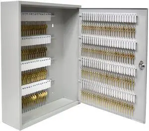 STEELMASTER Key Holder Cabinet - 200-Key Cabinet - 200 Easy-to-Write-On Key Tags - Piano Hinged Door - Standard Keyed Lock - Steel Construction - Key Lock Box STEELMASTER Key Holder Cabinet - 200-Key Cabinet - 200 Easy-to-Write-On Key Tags - Piano Hinged Door - Standard Keyed Lock - Steel Construction - Key Lock Box