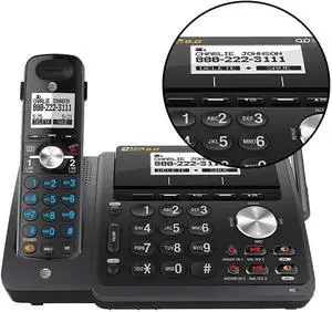TL88102BK Expandable Cordless Phone with 2 Lines, DECT 6.0 Technology, Answering System and Dual Caller ID/Call Waiting TL88102BK Expandable Cordless Phone with 2 Lines, DECT 6.0 Technology, Answering System and Dual Caller ID/Call Waiting