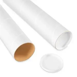 ProLine 2 x 24",.060" thick White Kraft Heavy-Duty Mailing Shipping tubes with End Caps (50) ProLine 2 x 24",.060" thick White Kraft Heavy-Duty Mailing Shipping tubes with End Caps (50)