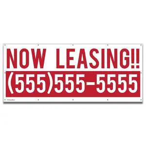 Banner - Custom Business Vinyl Banner, "Now Leasing" with Custom Phone Number, (Multi, 5x10 Feet) Banner - Custom Business Vinyl Banner, "Now Leasing" with Custom Phone Number, (Multi, 5x10 Feet)
