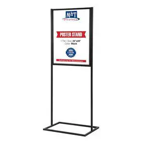 Metal Eco Info Board Black 22x28 Inches Slide-In Poster Sign Holder 1 Tier Double Sided Floor Standing Pedestal Advertising Display with Backing and Anti-Glare PET Cover Metal Eco Info Board Black 22x28 Inches Slide-In Poster Sign Holder 1 Tier Double Sided Floor Standing Pedestal Advertising Display with Backing and Anti-Glare PET Cover