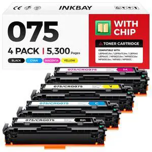 075 Toner Cartridge Set 4-Pack with Chip Replacement for Canon 075 075H Toner Compatible with LBP646Cdw MF662Cdw MF664Cdw MF665Cdw LBP647Cdw LBP640 MF660 Laser Printer Ink Black Cyan Yellow Magenta 075 Toner Cartridge Set 4-Pack with Chip Replacement for Canon 075 075H Toner Compatible with LBP646Cdw MF662Cdw MF664Cdw MF665Cdw LBP647Cdw LBP640 MF660 Laser Printer Ink Black Cyan Yellow Magenta