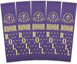 Honor Roll Award Ribbons - 500 Royal Purple Bookmark Style Ribbons Honor Roll Award Ribbons - 500 Royal Purple Bookmark Style Ribbons