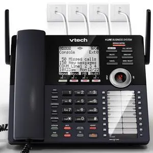 AM18447 Main Console 4-Line Small Business Phone System - Expandable to 10 Stations, Digital Answering Machine, Auto Attendant, Intercom & Custom Music on Hold, Black AM18447 Main Console 4-Line Small Business Phone System - Expandable to 10 Stations, Digital Answering Machine, Auto Attendant, Intercom & Custom Music on Hold, Black