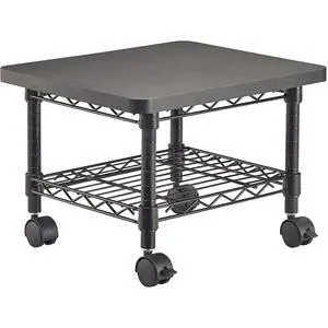 Onyx Rolling Cart Printer Stand, Under-Desk Mobile Utility Table for Home Office with Steel Shelf, Black Onyx Rolling Cart Printer Stand, Under-Desk Mobile Utility Table for Home Office with Steel Shelf, Black
