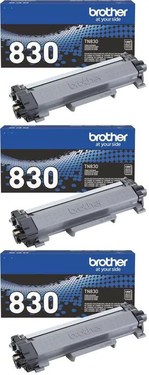 Genuine TN830 Black Standard Yield Printer Toner Cartridge - Print up to 1,200 Pages(1),(Pack of 3) Genuine TN830 Black Standard Yield Printer Toner Cartridge - Print up to 1,200 Pages(1),(Pack of 3)