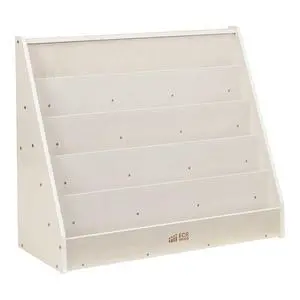 Single-Sided Wooden Book Display, Montessori Furniture, White Wash | Independent book browsing, 5 deep shelves, home and classroom use, durable birch, GREENGUARD Gold Certified Single-Sided Wooden Book Display, Montessori Furniture, White Wash | Independent book browsing, 5 deep shelves, home and classroom use, durable birch, GREENGUARD Gold Certified