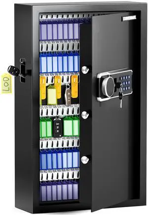 172 Key Heavy Duty Lock Box Wall Mount for Keys with Code | Electeonic Key Cabinet with Key-Out Tags, Deposit Slot, Adjustable Hooks, Silent Mode, LED Light For Key Storage Management 172 Key Heavy Duty Lock Box Wall Mount for Keys with Code | Electeonic Key Cabinet with Key-Out Tags, Deposit Slot, Adjustable Hooks, Silent Mode, LED Light For Key Storage Management