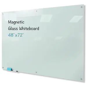 Magnetic Glass Whiteboard, 48"x72" Frameless Dry Erase Board White Board Surface Wall Mounted for Office, Classroom & Home Magnetic Glass Whiteboard, 48"x72" Frameless Dry Erase Board White Board Surface Wall Mounted for Office, Classroom & Home