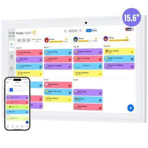 15.6 Inch Digital Calendar Wall Touch Screen, Electronic Family Calendar & Smart Chore Chart, Digital Wall Calendar for Family Planner Task Organizer (White) 15.6 Inch Digital Calendar Wall Touch Screen, Electronic Family Calendar & Smart Chore Chart, Digital Wall Calendar for Family Planner Task Organizer (White)