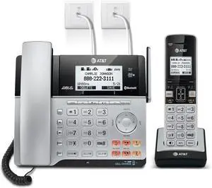 TL86103 2-Line Corded/Cordless Phone System for Small Business with Answering Machine, Connect-to-Cell Bluetooth, Caller ID, Intercom, Long Range & Expandable to 12 Handsets (Silver/Black) TL86103 2-Line Corded/Cordless Phone System for Small Business with Answering Machine, Connect-to-Cell Bluetooth, Caller ID, Intercom, Long Range & Expandable to 12 Handsets (Silver/Black)