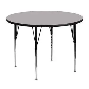 48'' Round Grey Thermal Laminate Activity Table - Standard Height Adjustable Legs 48'' Round Grey Thermal Laminate Activity Table - Standard Height Adjustable Legs