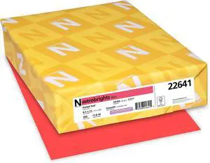 Neenah ® Bright Color Paper,Letter Size Paper,24 Lb,FSC Certified,Rocket Red,Ream Of 500 Sheets,(Pack of 10) Neenah ® Bright Color Paper,Letter Size Paper,24 Lb,FSC Certified,Rocket Red,Ream Of 500 Sheets,(Pack of 10)